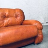 Mid-Century Modern Italian Leather 3-Seater Sofa, 1970s