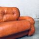 Mid-Century Modern Italian Leather 3 Seat Sofa, 1970s