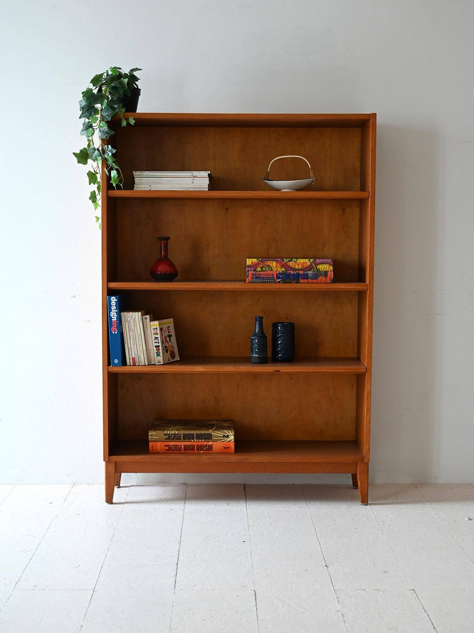 Bibliothèque scandinave vintage en chêne