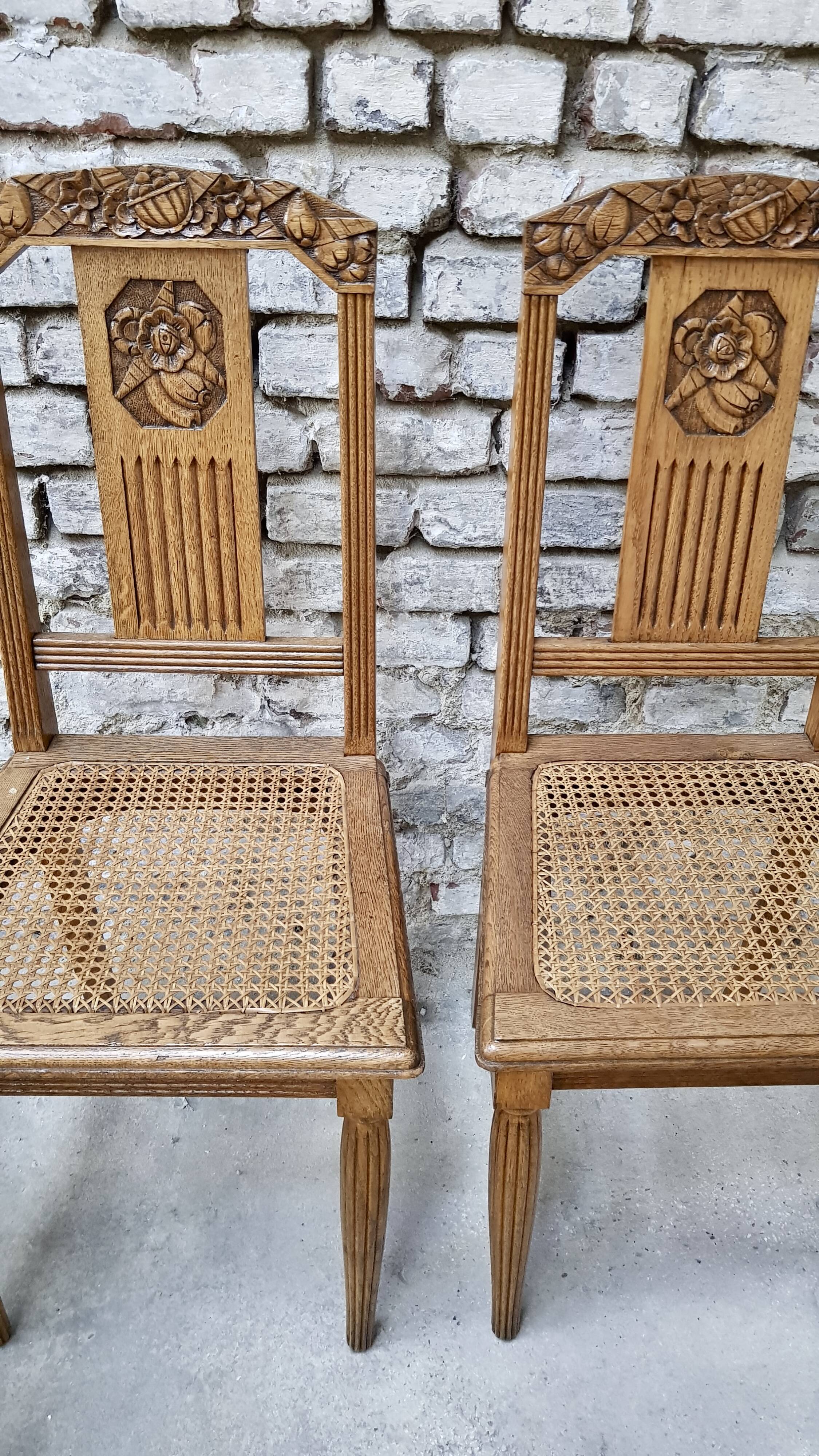 Lot 4 art deco cans chairs