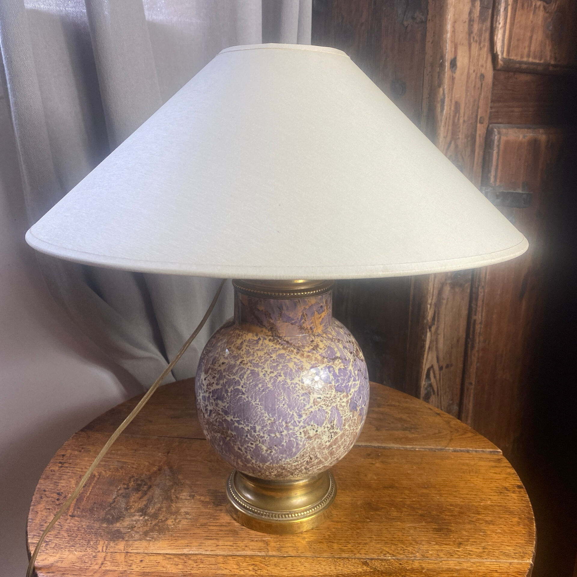 Ceramic and brass lamp