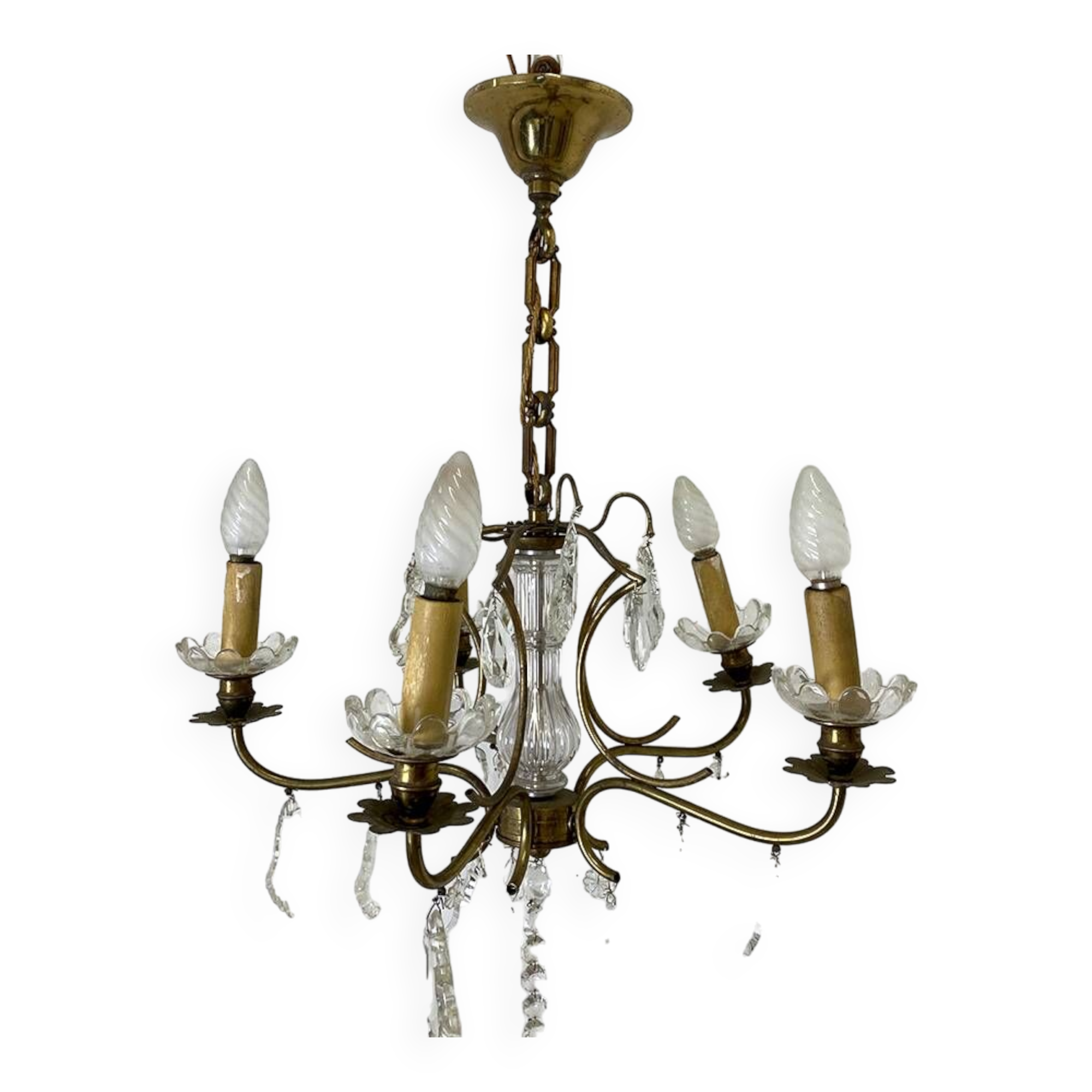 Early 20th century chandelier in bohemian crystal