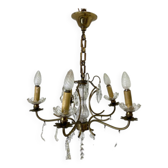 Lustre début XXème en cristal de bohème