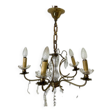 Lustre début XXème en cristal de bohème