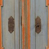 Folk art painted bridal armoire