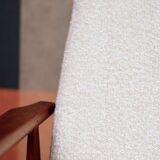 Vintage Lounge Chair White Bouclè Mid Century Design