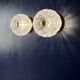 2 vintage brass and pressed glass wall lights Brutalist style 1960-70