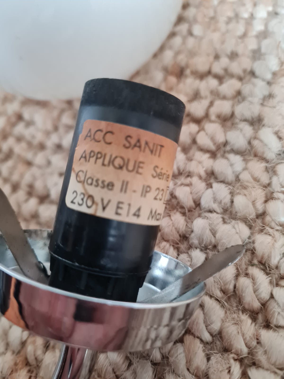 pair of white opaline ball wall. light