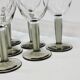 6 verres à vin vintage Bormioli Rocco en cristal gris strié