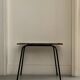 vintage black metal and wicker coffee table, 1950s