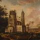 Antique French Oil On Canvas Landscape Painting From The 18th Century