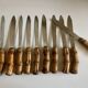 set de 11 couteaux manche bambou 1960 Riviera