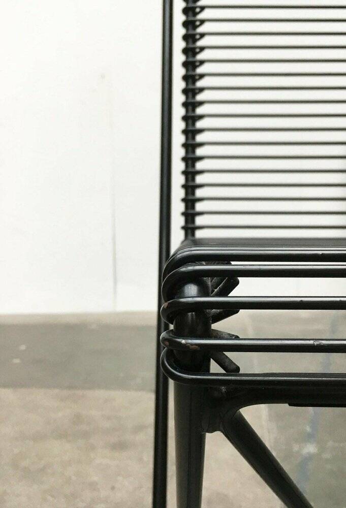 Postmodern black kitchen bar stool Kreuzschwinger by Till Behrens for Schlubach, 1980s.