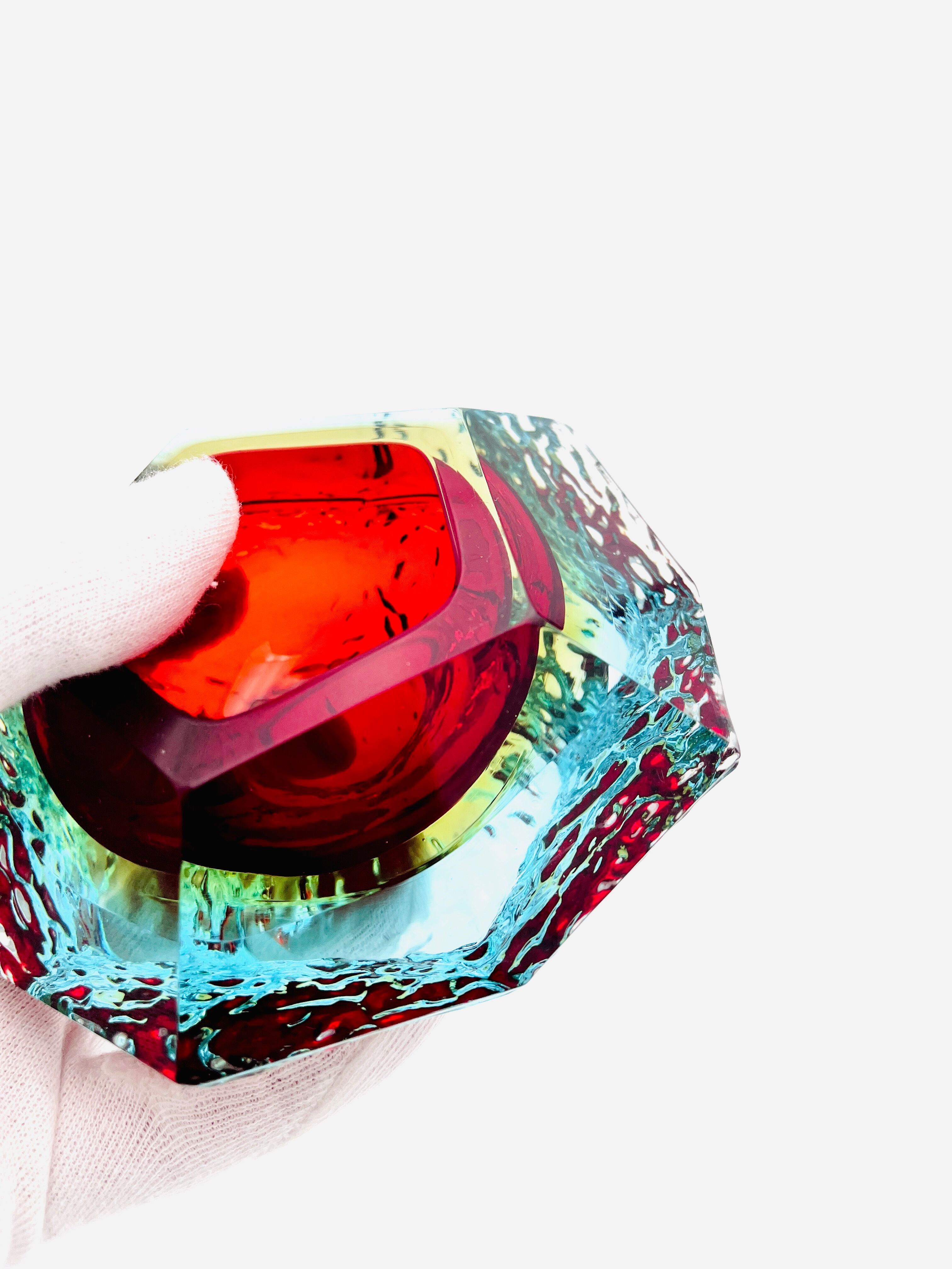 Alessandro Mandruzzato Murano Sommerso Ice Design Bowl