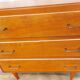 Commode vintage bois, galon blanc