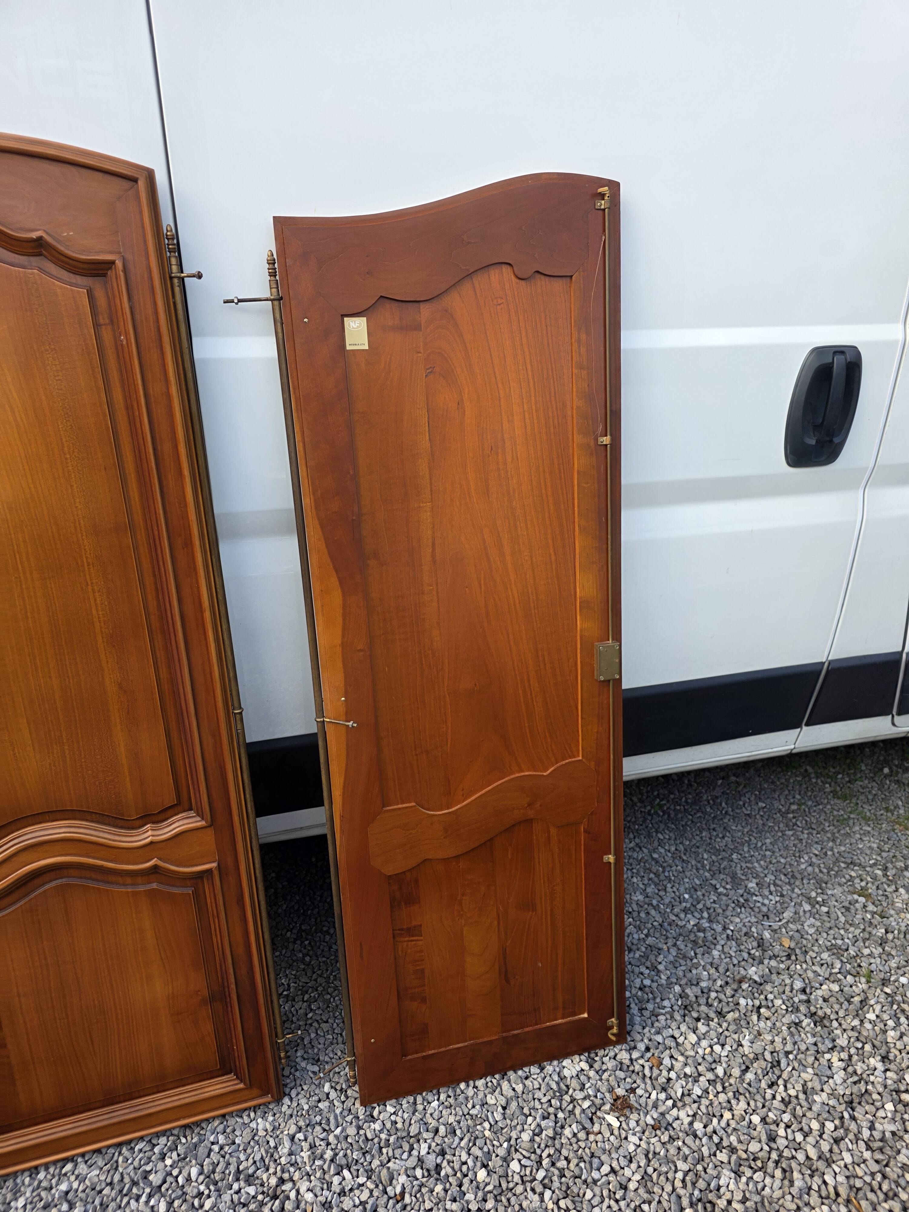 3 Louis XV style wardrobe doors in solid cherry wood