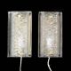 Pair of Orrefors wall lights in cast glass and brass, Sweden 1960.