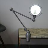 Jieldé desk lamp 2 arms 40cm base seed glossy varnish, Vintage industrial Jean Louis Domecq