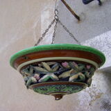 Hanging planter in earthenware from Sarreguemines