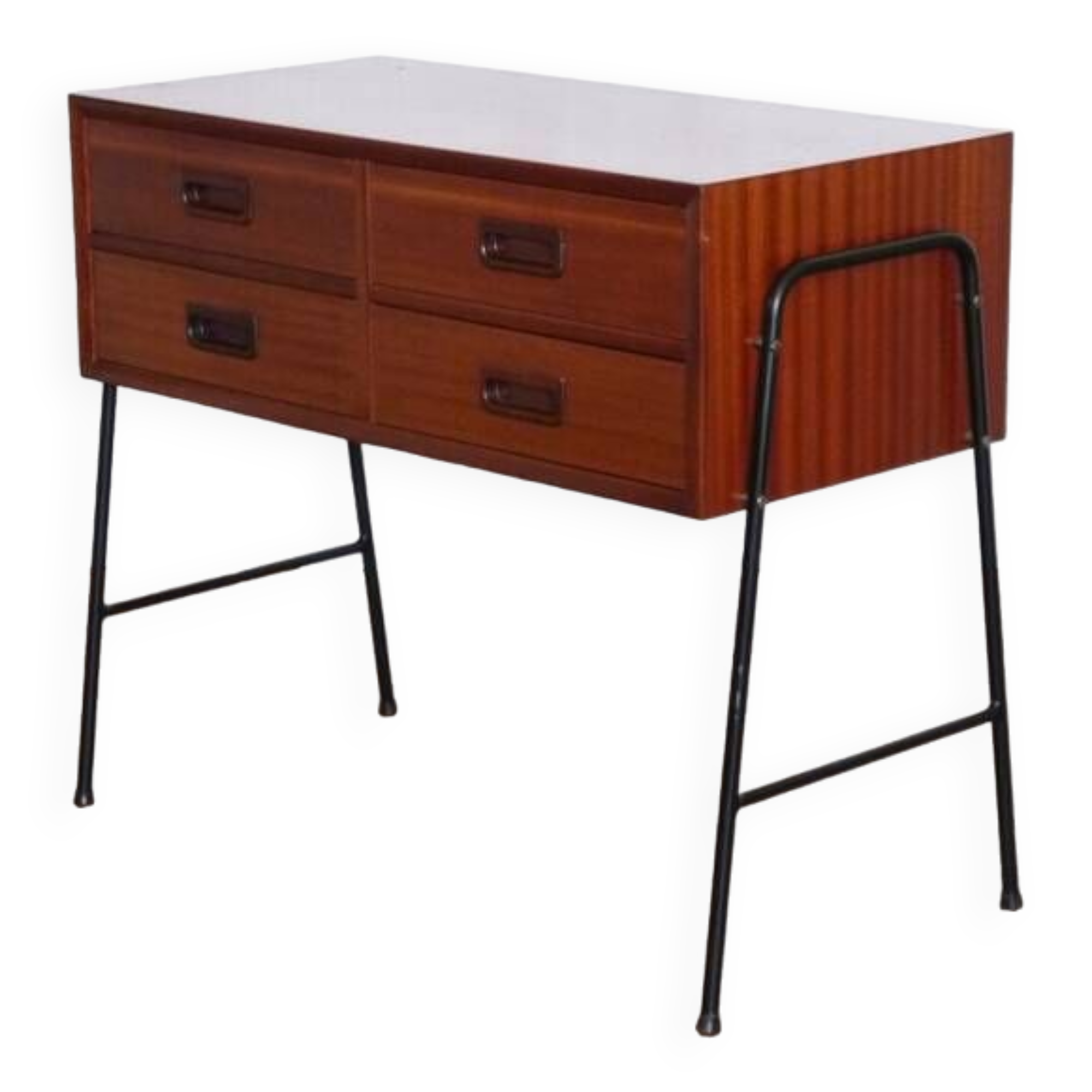 Scandinavian vintage console in teak and metal 1960