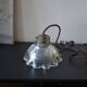 Prismatic glass Holophane pendant light circa 1950