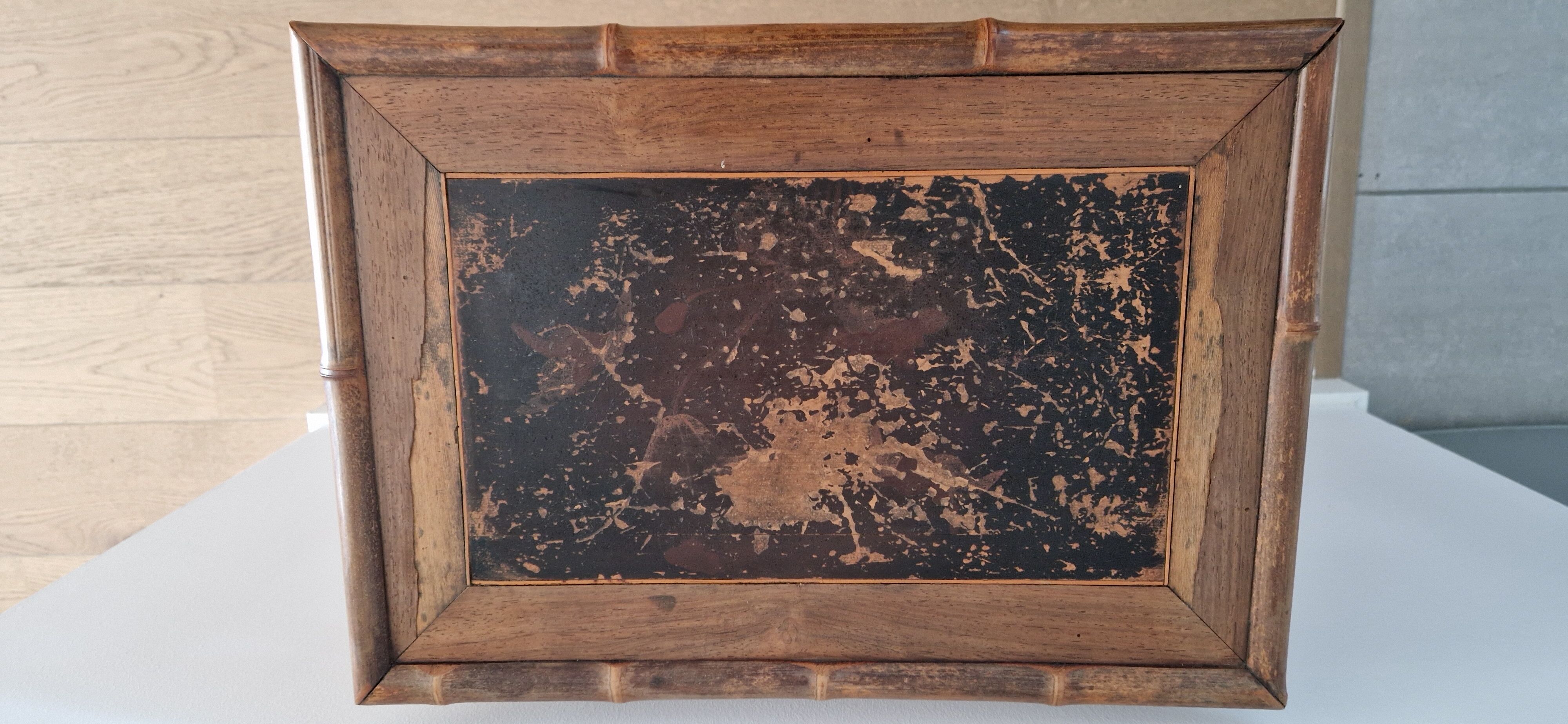 Side table bamboo late XIX style Perret & Vibert