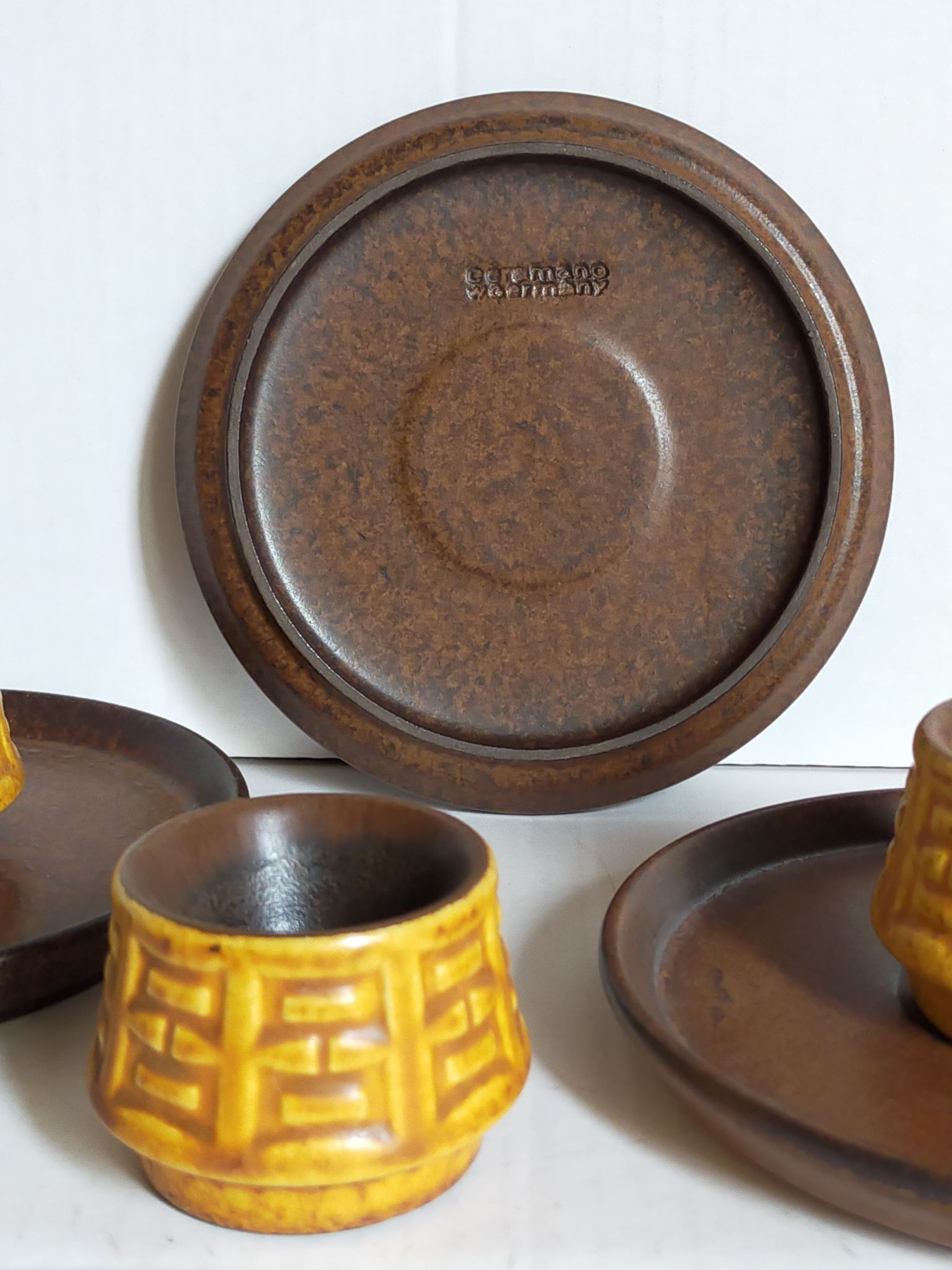 Trois coquetiers céramique ceramano germany années 50