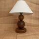 Wooden ball lamp, 2M fabric cable, cotton shade