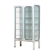 Vintage glass & iron medical cabinet, 1970s