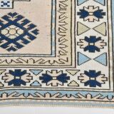 6x7 Navy Blue Cream Oriental Persian Rug, 178x225Cm