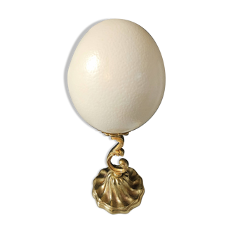 Ostrich Egg, Brass Base (20th Century) H: 29 cm