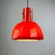Red glass flower-shaped pendant by Glashütte Limburg.