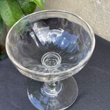 6 Champagne glasses in glass with Venetian ribs - XIXth