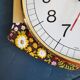 Vintage silent wall pendulum clock 70s "Japy electric flowers"