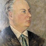 Old oil painting portrait of a man from the 20th century