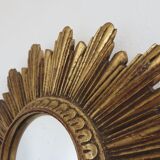 Golden sun mirror witch eye years 60 70 - 25x25cm