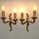 Vintage French Bronze Double Wall Sconces with Acanthus Leaf Detail 5706