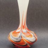 Vase Italy by Carlo Moretti 1970 opaline orange black