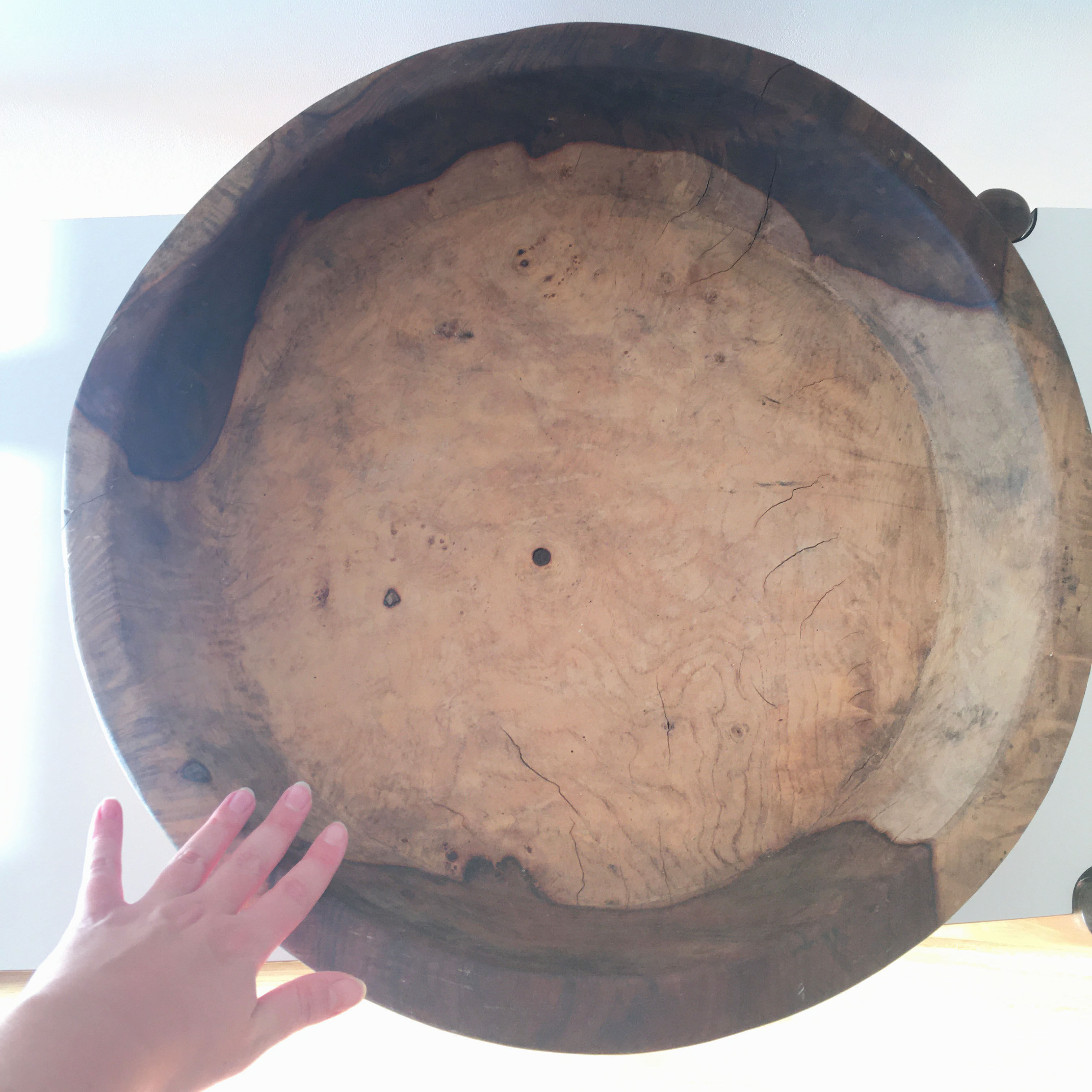 Brutalist solid wood dish 57cm