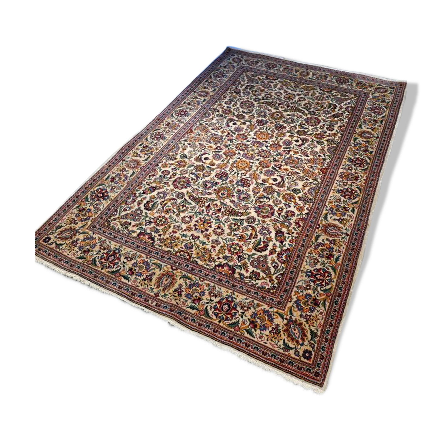 Tapis persan keshan milieux XXeme siècle 137x210cm