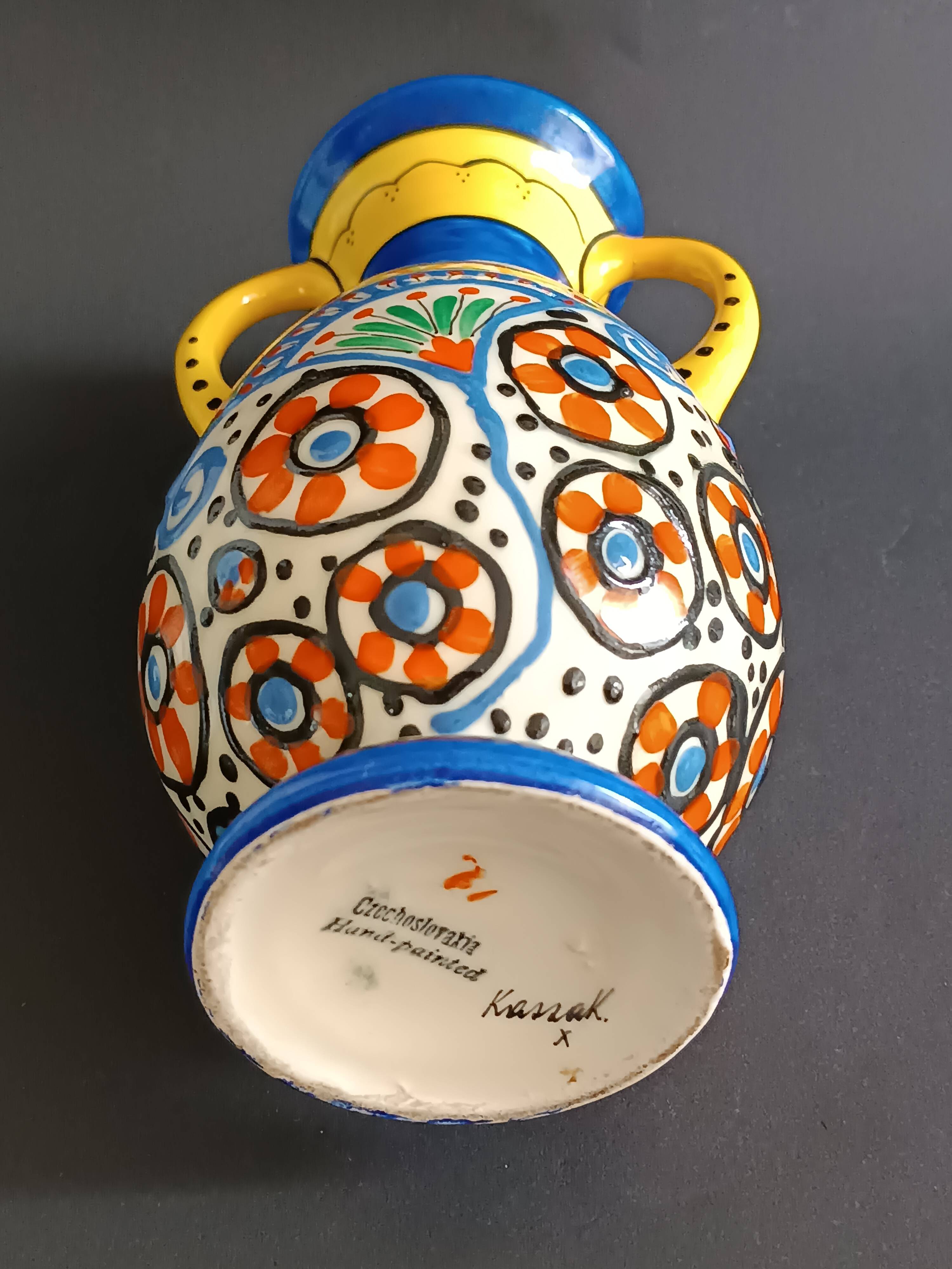 Art Deco ceramic vase by Ditmar Urbach by Lajos Kassak
