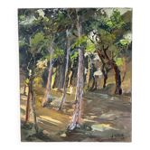 The clearing, knife oil, signed F Grillo.