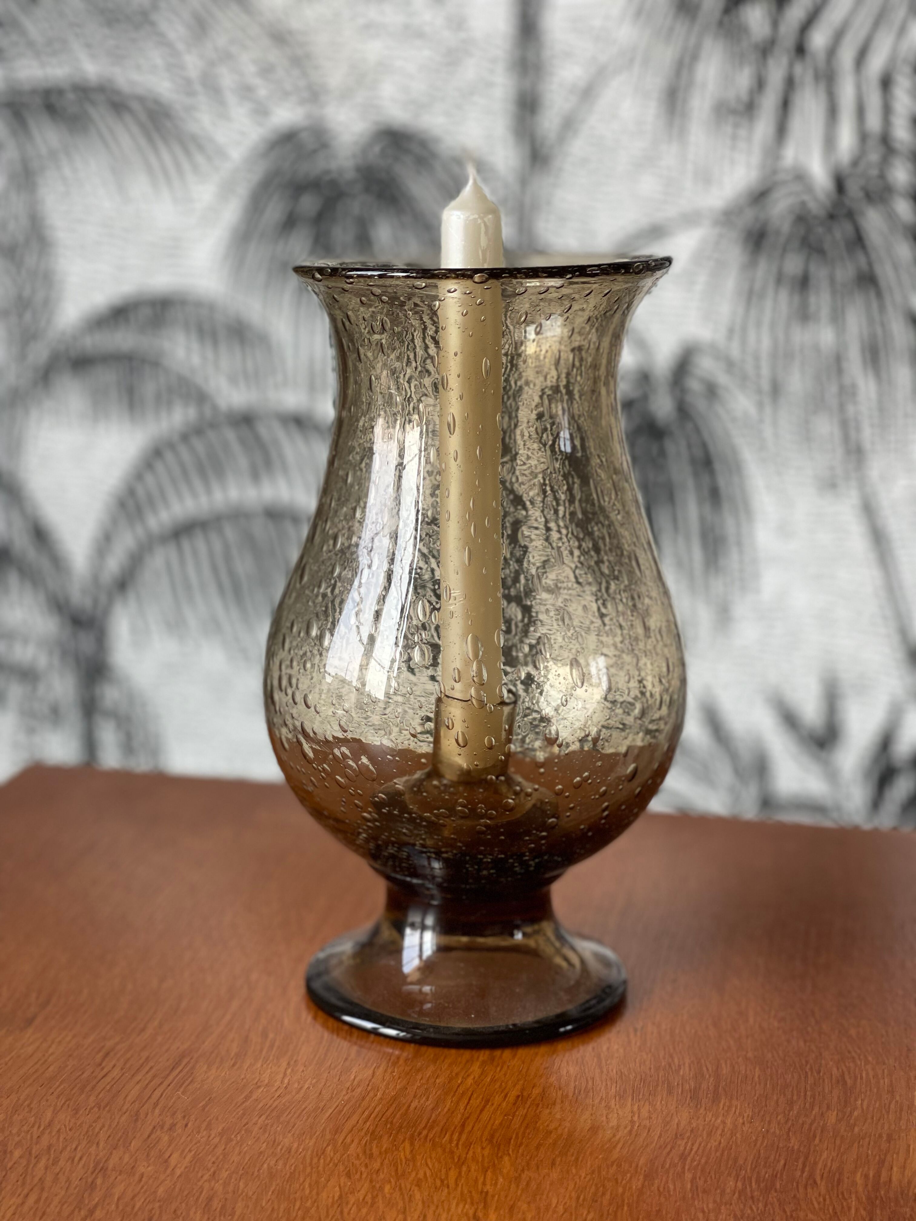 Bubbled glass candle holder 1970