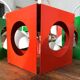 Series of 6 vintage space age folded metal lamps