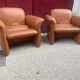 Paire fauteuils cuir design italien