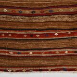 Red & Brown Pinstriped Style Vintage Kilim Rug, 142x182Cm