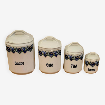 Lot de 4 pots à épices AICH vintage