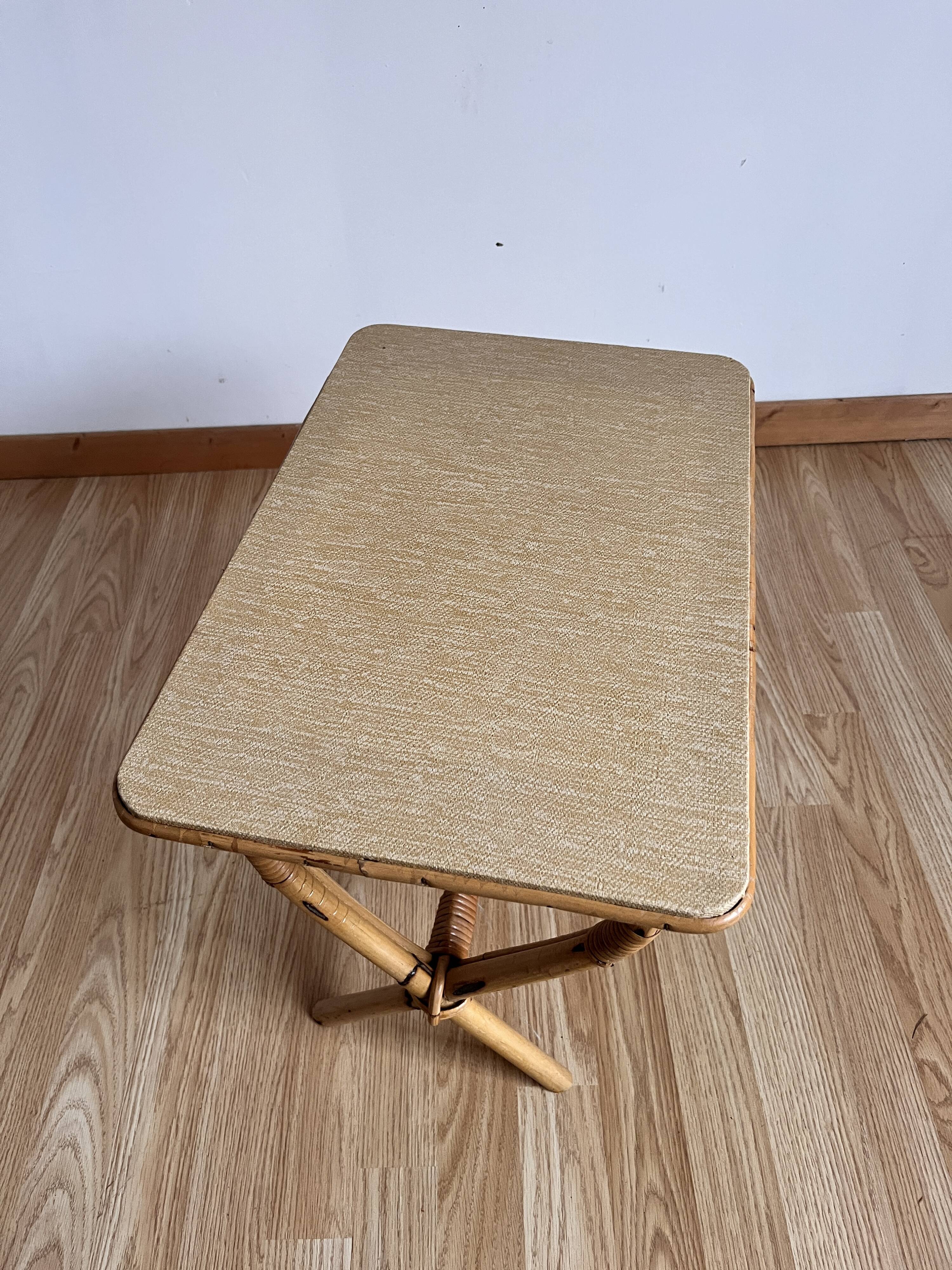 Rattan side table