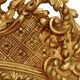 Large Classic Wooden Mirror, Rococo Style Chinoiserie, 124 cm