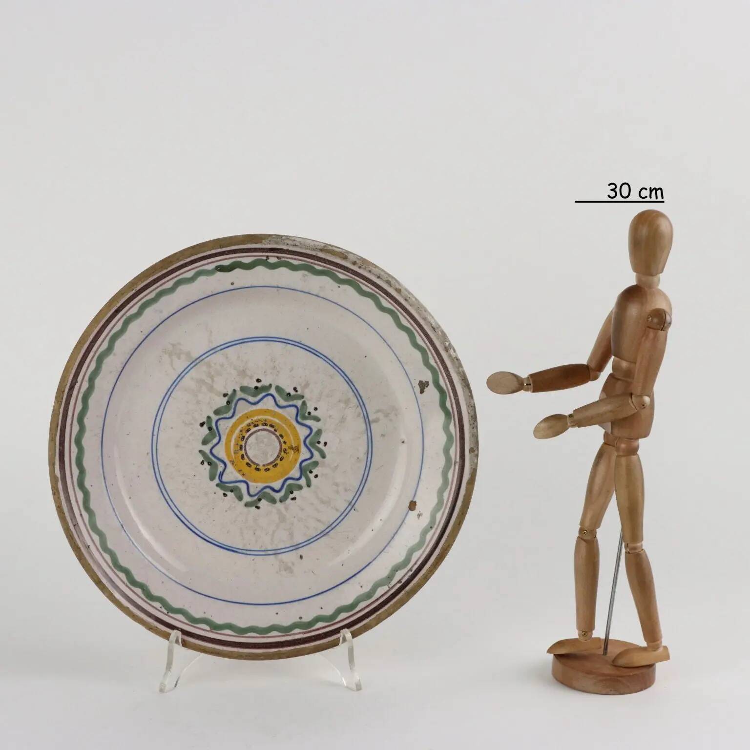 Antique majolica plate, Italy, 18th century